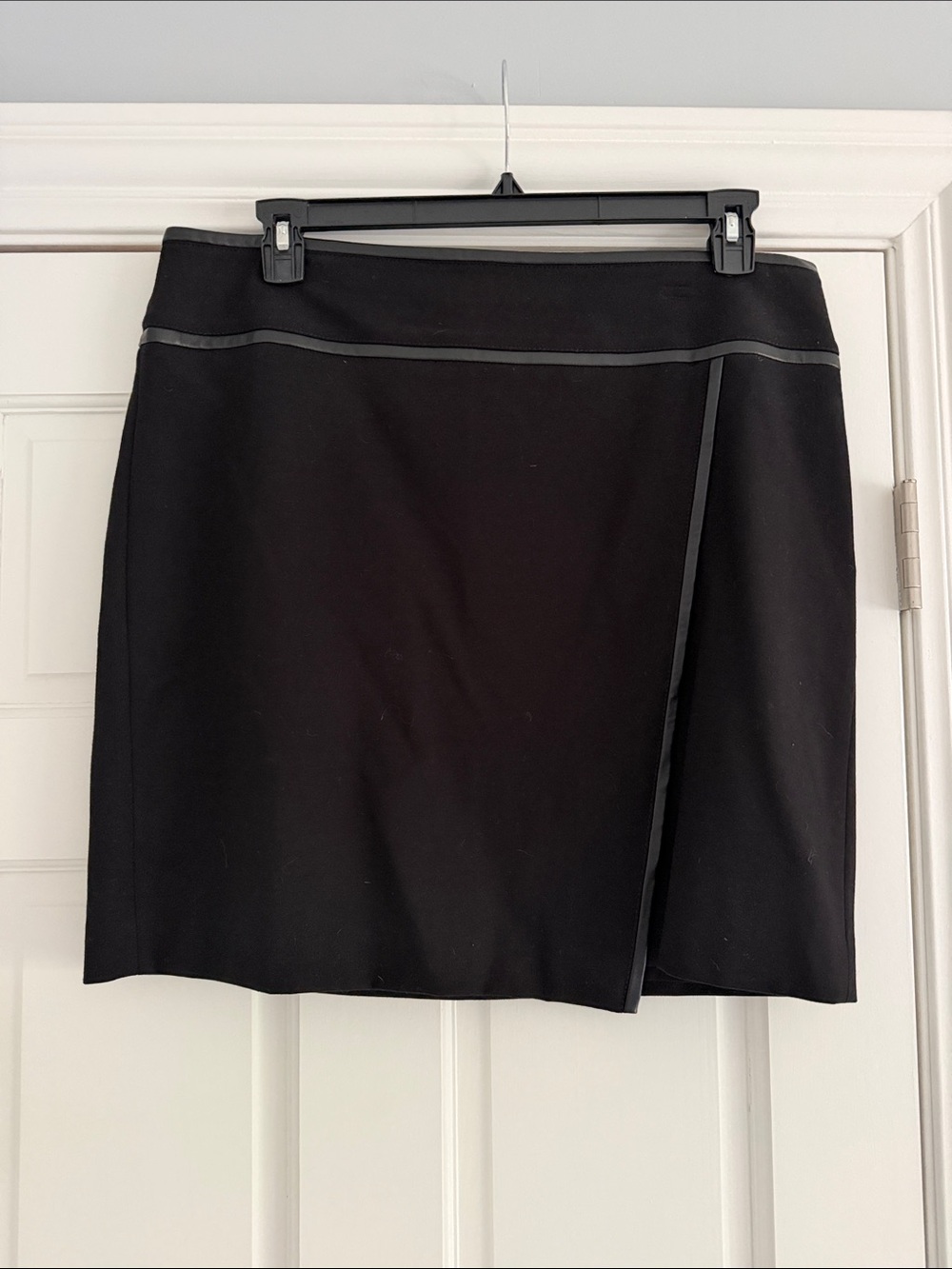 White House Black Market Black Mini Skirt with Contrast Trim